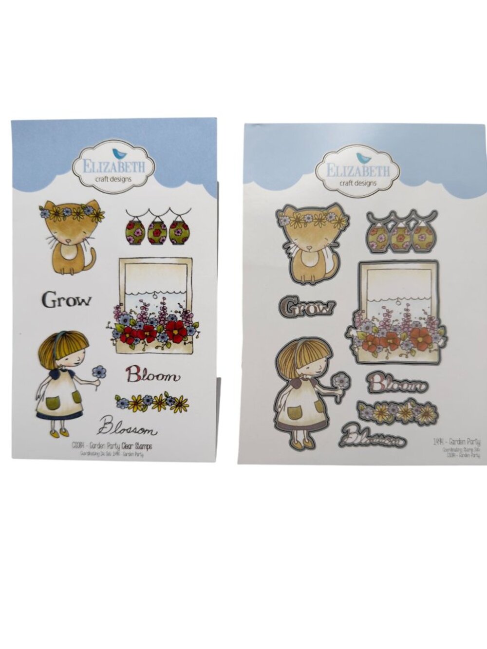 Elizabeth Craft Designs Garden Party Stamps Dies Set Card Making & Scrapbooking